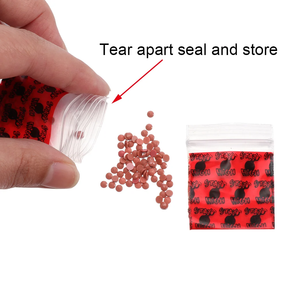 100Pcs пластиковый мешок запечатывания Портативный красного цвета с рисунком