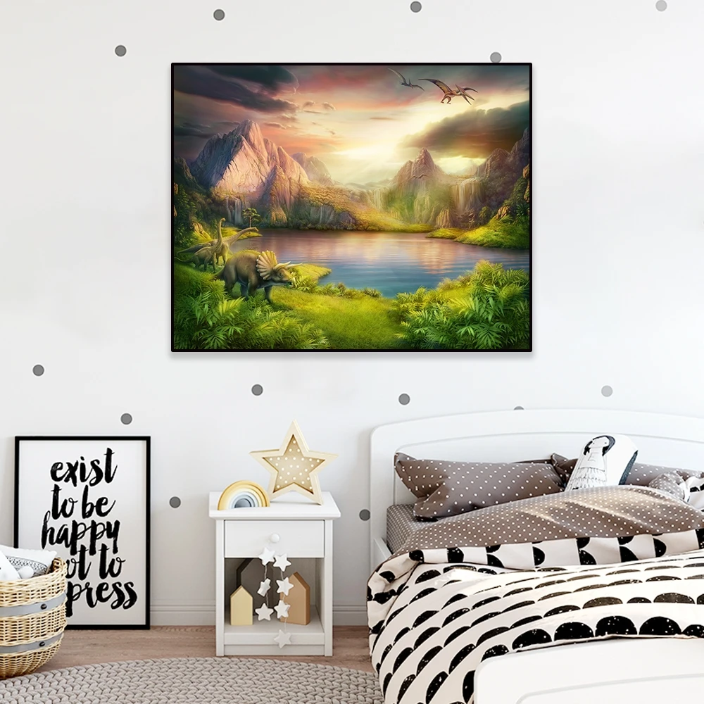 Jurassic World Landscape Poster Wall Art Canvas Painting Modern Living Room Office Decoration Posters And Prints Picture Decor | Дом и сад