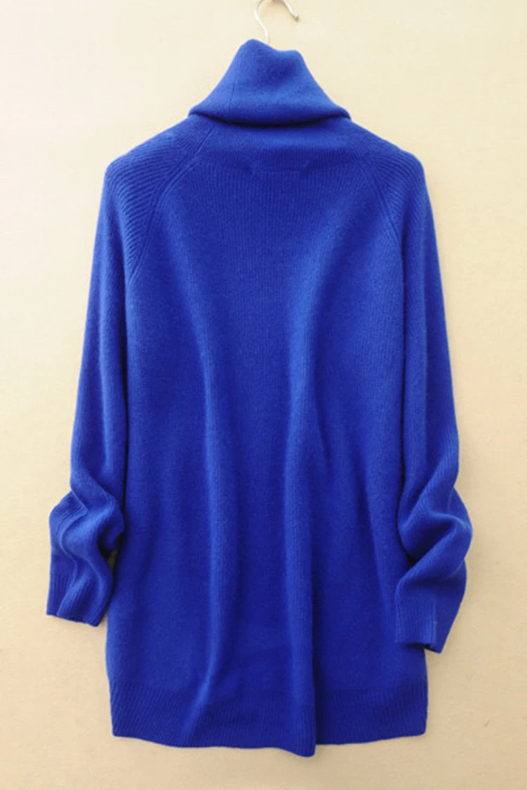 cashmere knit women casual pullover sweater irregular long piles high collar solid color one&ampover size | Женская одежда