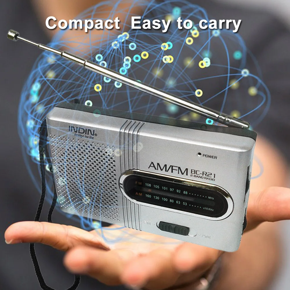 Двухдиапазонный радиоприемник AM/FM портативный радиоплеер Built in динамик со