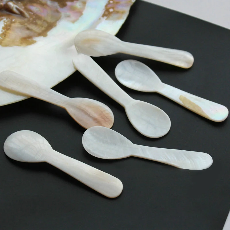 1PC Natural Conch Shell Ice Cream Coffee Spoon Caviar Mother of Pearl Seashells Stirring Spoons Teaspoon Kitchen Tool - купить по