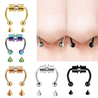 Магнитное искусственное кольцо в форме подковы для носа, многоразовое кольцо для носа, кольцо без пирсинга из нержавеющей стали 316L, 1 комплект