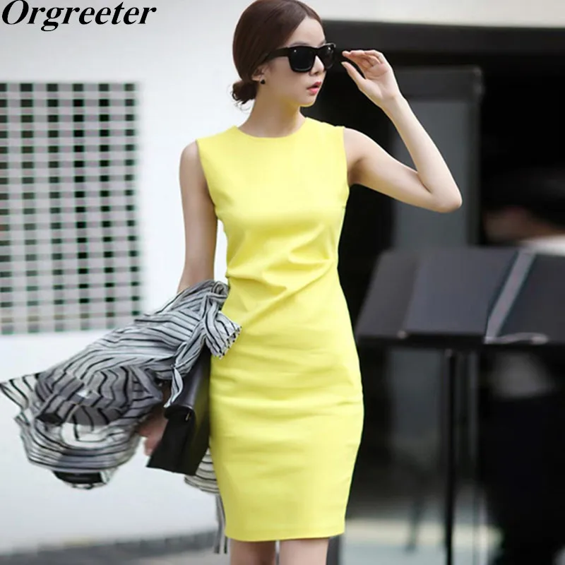 Простое однотонное платье-футляр элегантное офисное платье женские летние