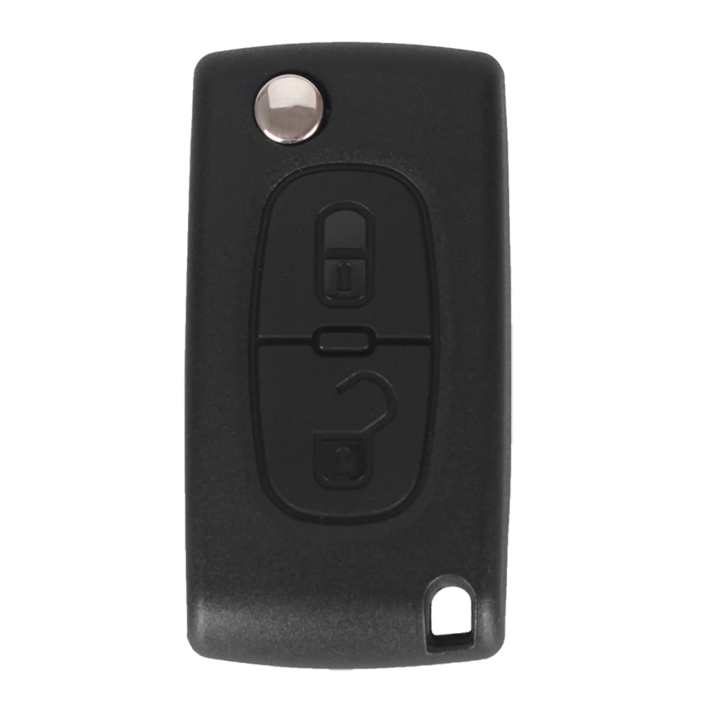 Ключ KEYYOU Складной автомобильный 2 кнопки для PEUGEOT 407 408 307 308 107 207 433 МГц чип ID46 с HU83