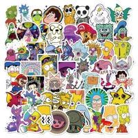 103050pcs new psychedelic cartoon graffiti stickers waterproof trolley case scooter laptop luggage stickers wholesale