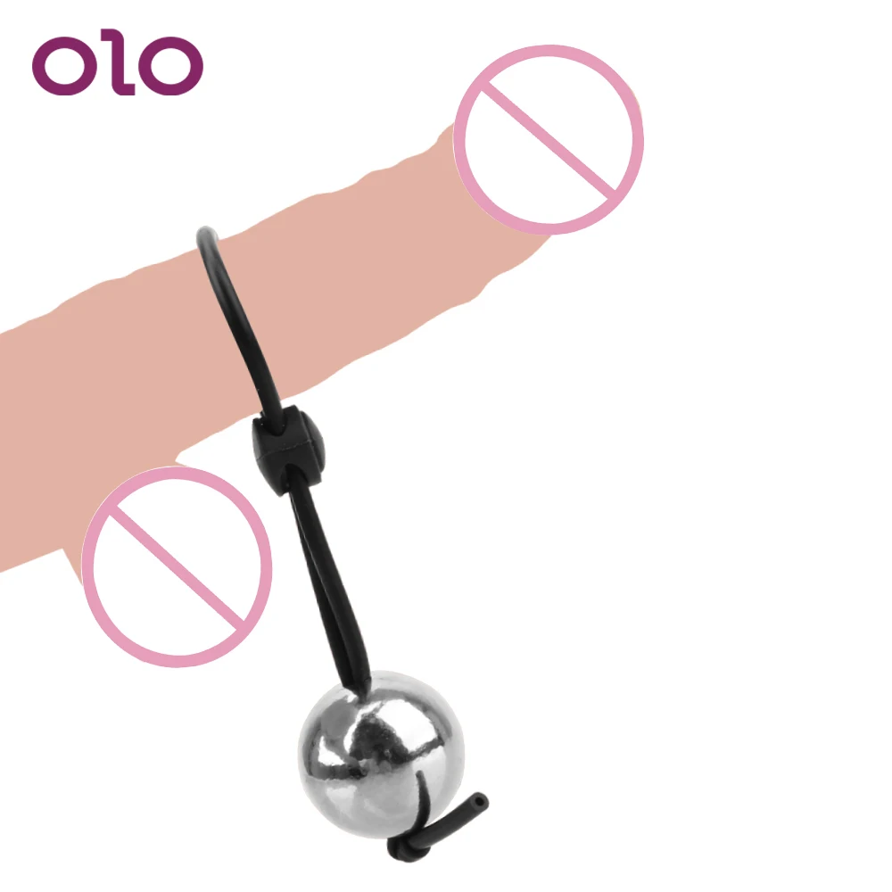 Насадка На пенис OLO кольцо на металлический шарик удлинитель для пениса