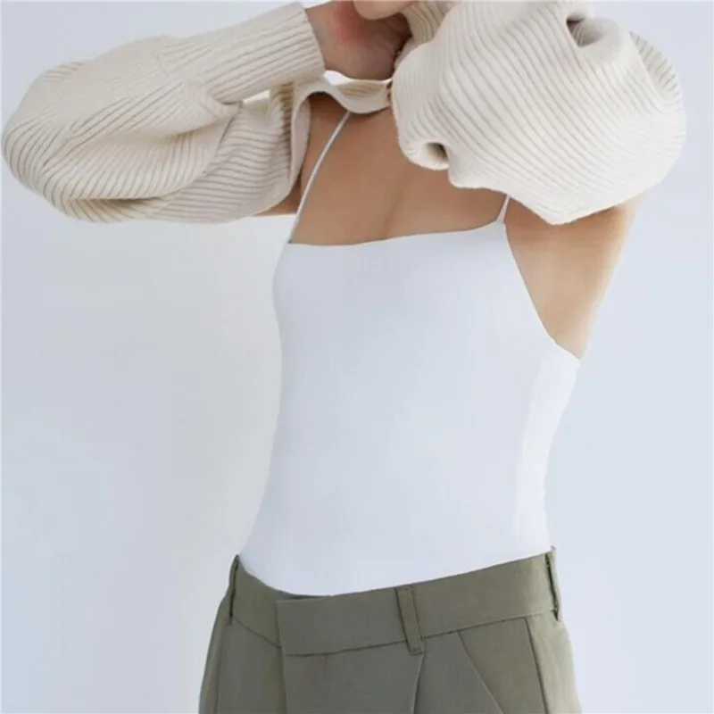 

Ｗomen Turtleneck Sexy Short Sweater Ladies Full Sleeve Chic Female Streetwear 2022 Spring Autumn Fashion