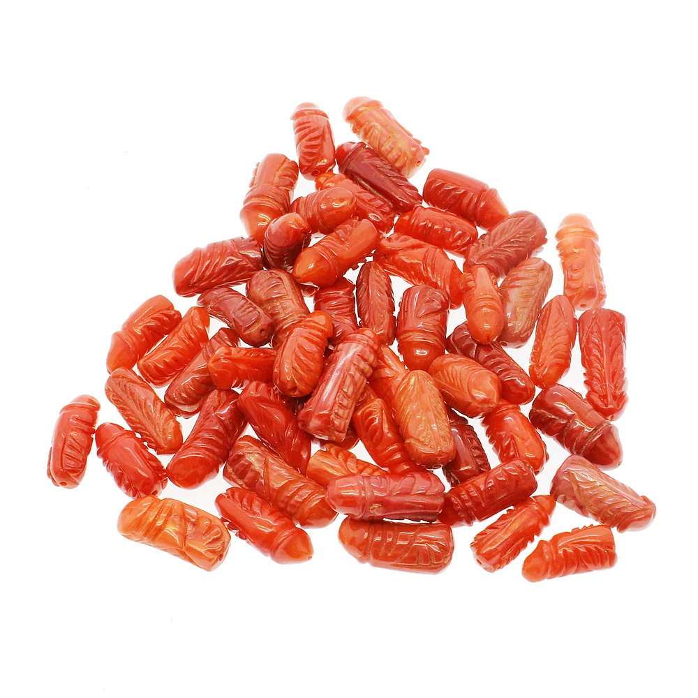 Красная Коралловая Подвеска из натурального морского бамбука резной коралл в