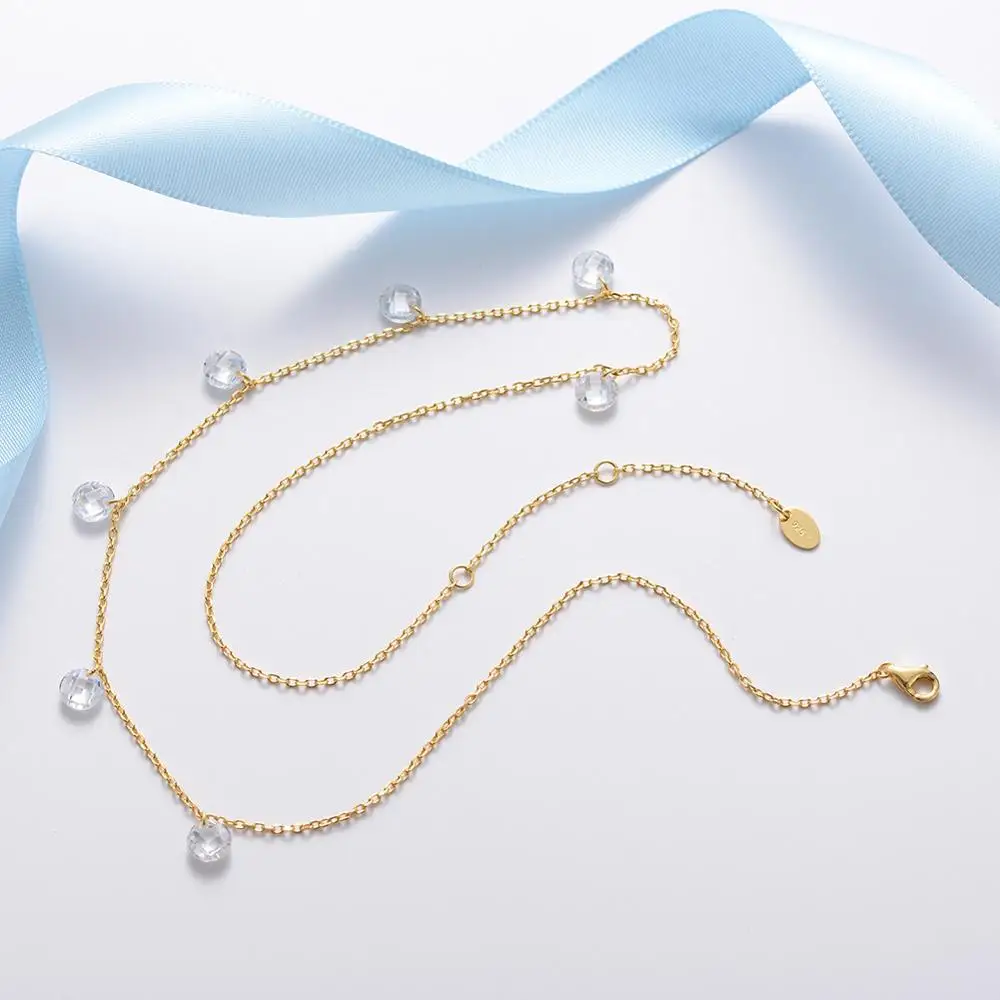 Женское ожерелье из серебра 925 пробы с драгоценными камнями | Украшения и