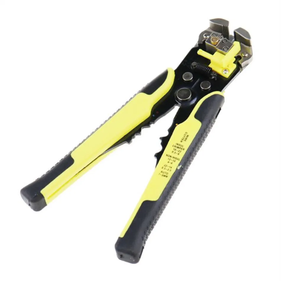 Yellow HS-D2 5-в-1 проволока автоматический инструмент для зачистки кабеля резак Мультитул 8 дюймов зачистки провода инструмент обжимные плоскогубцы инструмент для обжимки кабеля - Color: Yellow