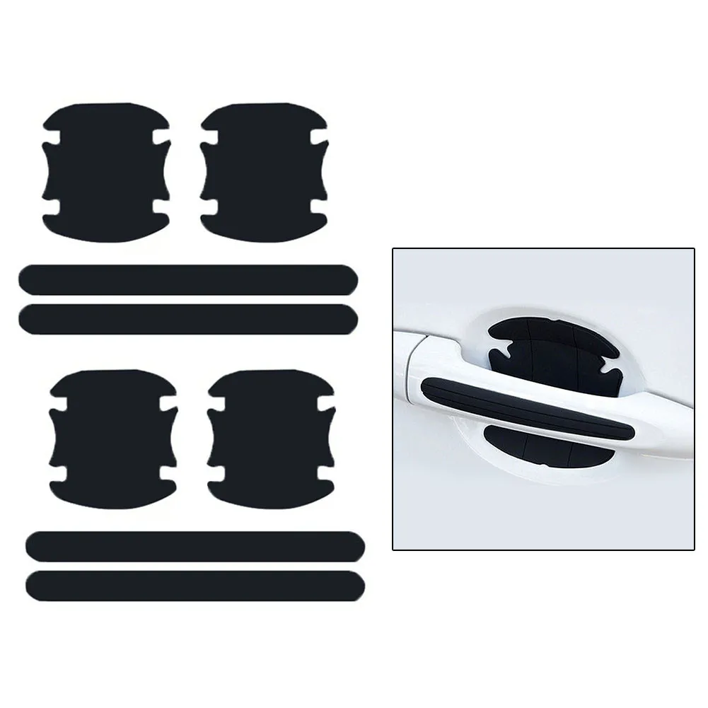 

Black Door Handle Bowl Stickers Decal Guard Outer Protector Sheet Tool