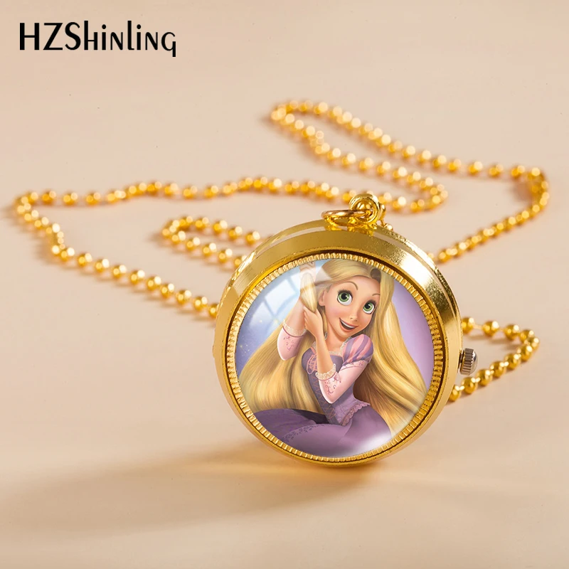 Pocket Watch Glass Cabochon Pendants Fashion Jewelry Necklace Children