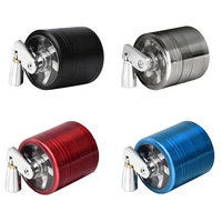 4 layer zinc alloy metal crusher grinder with mill handle spices grinder tobacco leaf crusher smoke muller 55mm