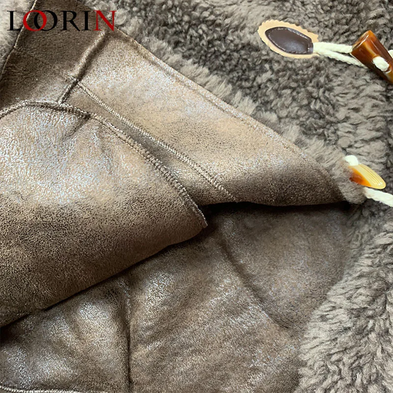 

LORIN Women WOOL Coat Female Turn Down Collar Winter Warm Fur Lady Coat Casual Jacket