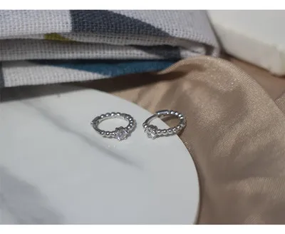 1 pair silver 8mm Новые серьги из серебра 925 пробы, модные простые циркониевые золотые серьги, кольцо для ушей, Пряжка для ушей, дикие трендовые серебряные серьги для девушек - Окраска металла: 1 pair silver 8mm