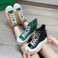 high top lace up large size casual shoes spring and summer new fashion all match platform ladies single shoes