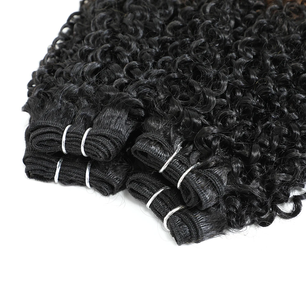 Кудрявые вьющиеся волосы для наращивания черных женщин высокотемпературные