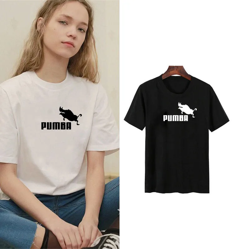 Женская одежда 2019 Harajuku Pumba футболки с принтом повседневные Летние коротким