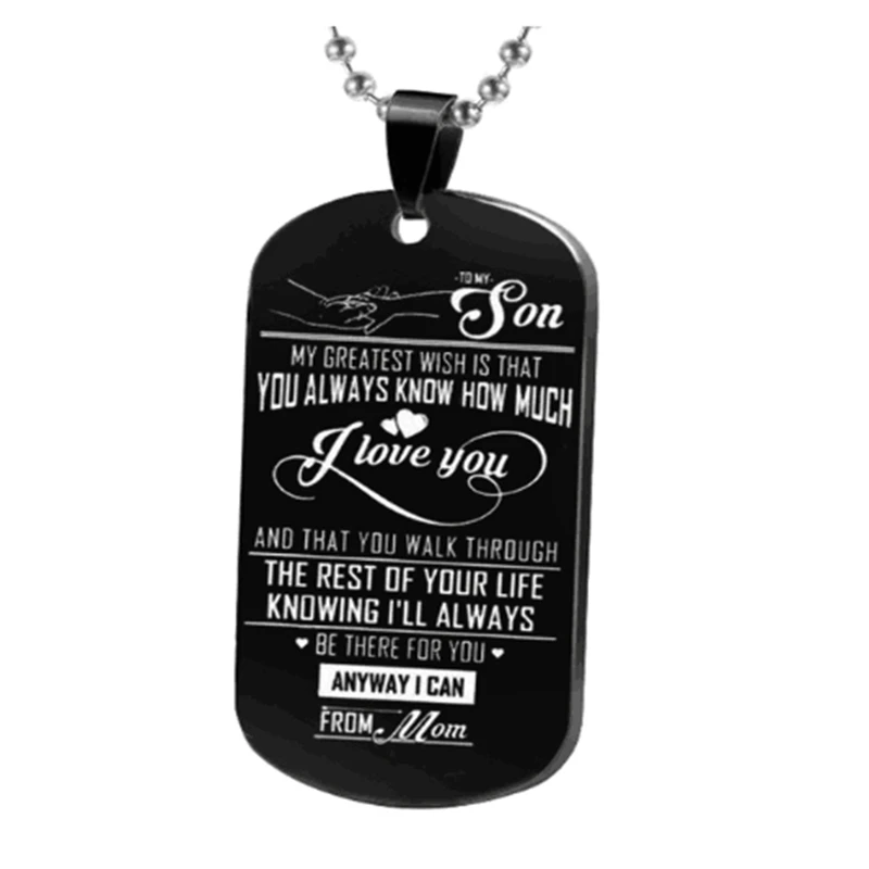 Ожерелье из нержавеющей стали для моего сына подвеска с металлической биркой