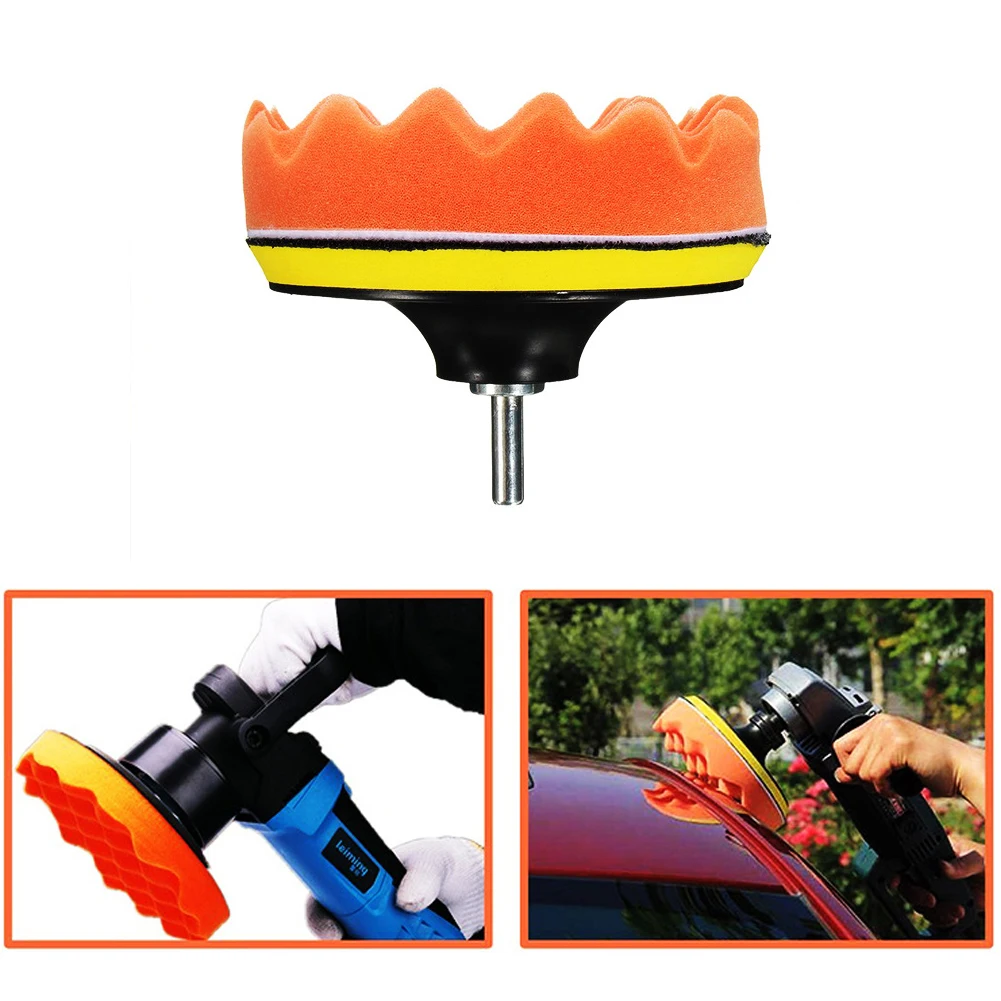 

3/4/6inch Car Polishing Disc 8PcsSet Self-Adhesive Buffing Waxing Sponge Wool Wheel Polishing Pad For Car Polisher Drill Adapter
