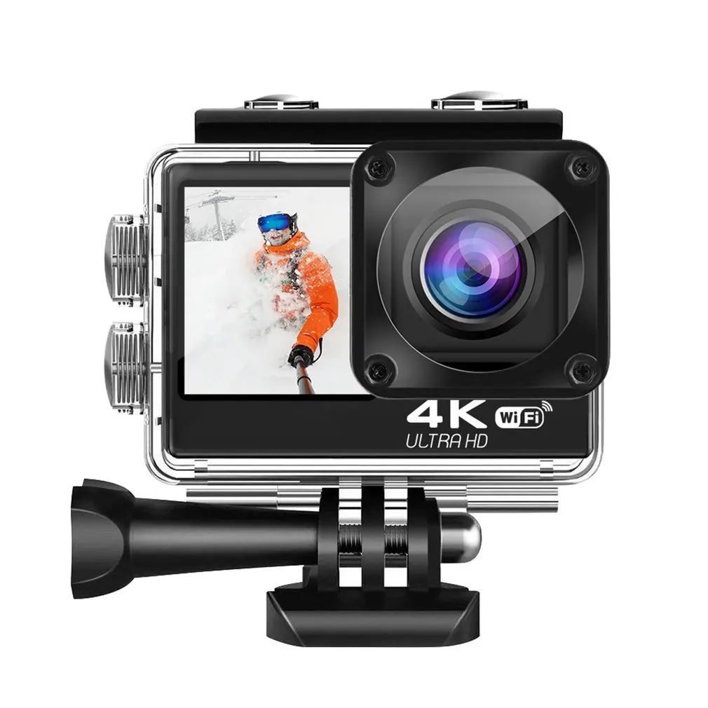 Pаспродажа Экшн-камера на шлем, 4K, 60 кадров/с, 24 МП, сенсорный ЖК-экран 2,0 дюйма, 4-кратный EIS, двойной экран, Wi-Fi, водонепроницаемая веб-камера с дистанционн...