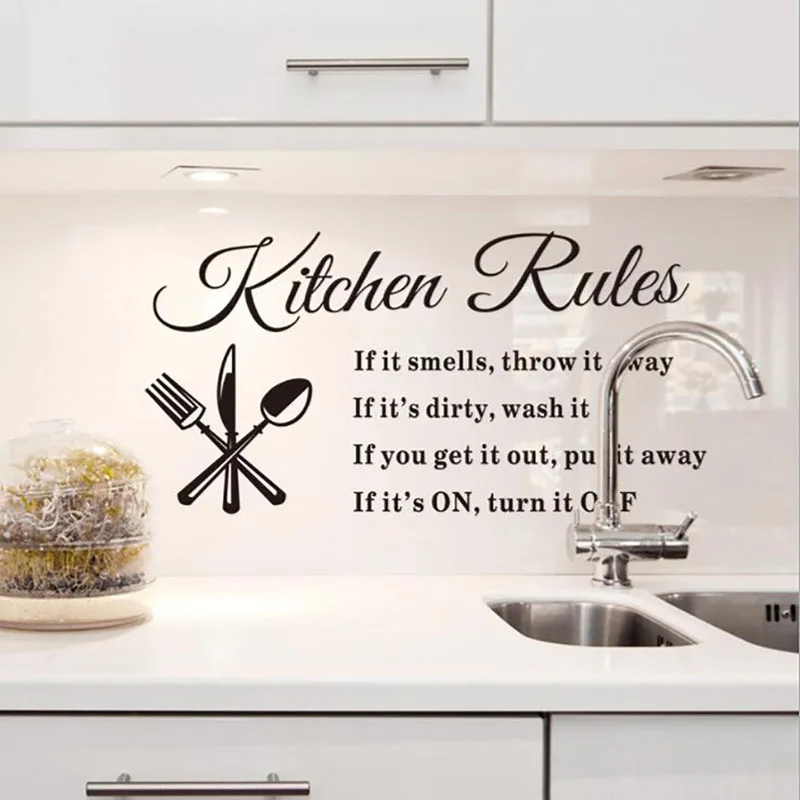 Креативная Настенная Наклейка с изображением правил кухни гостиной спальни