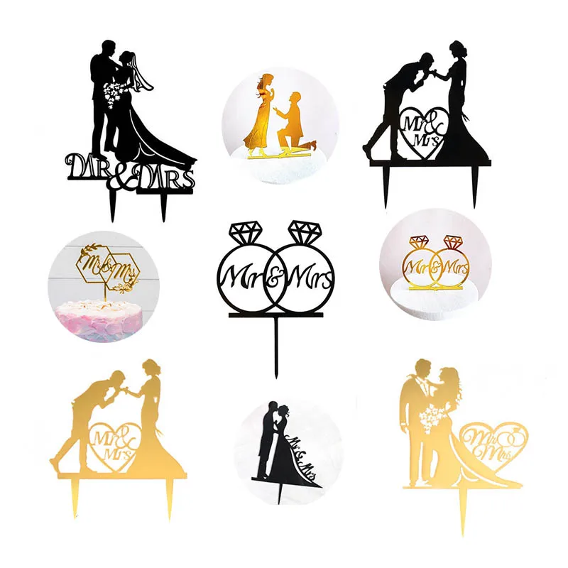 

Acrylic Wedding Cake Topper Wedding Couple Decoration Party Favors Cake Decorating Supplies Baking Accessories