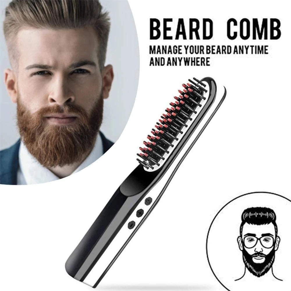 Cordless Beard Straightener Professional Hair Straightener Iron Wireless Quick Heated Beard Hair Straightening
