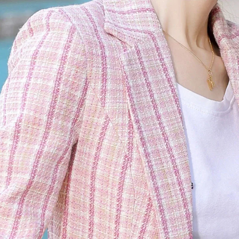 Женский блейзер в клетку свободного покроя | Женская одежда