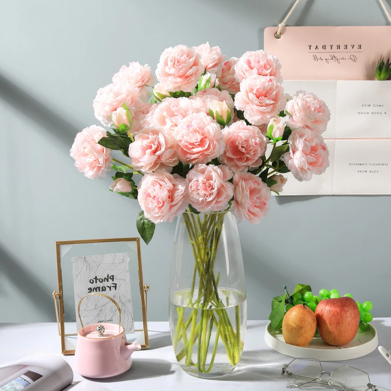 пионы искуственные Шелковые цветы 5 шт. Камелия Шелковый Искусственный цветок