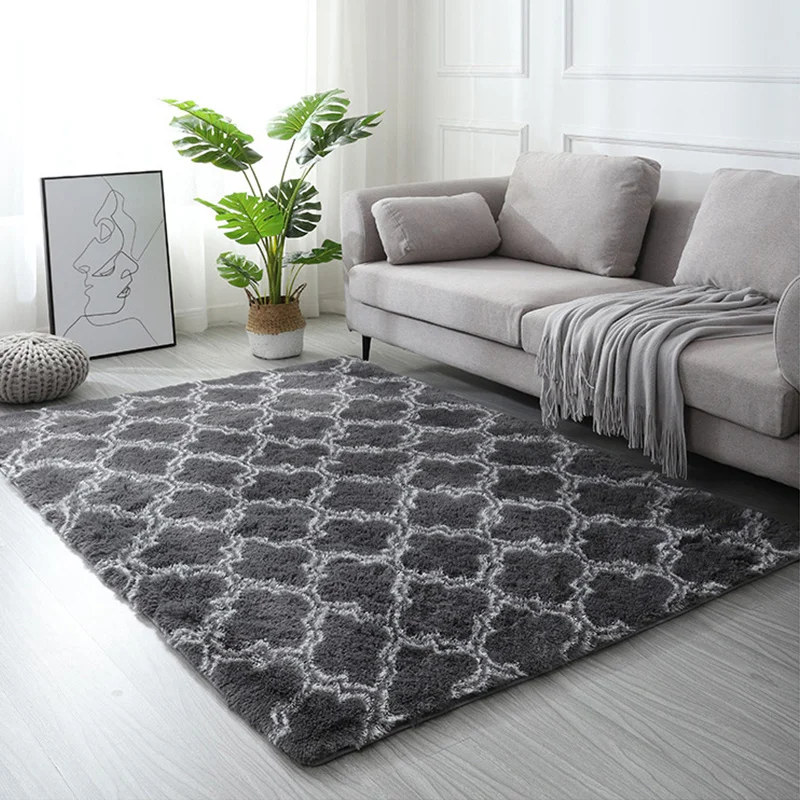

Large Rugs For Modern Living Room Long Hair Lounge Carpet In The Bedroom Furry Decoration Nordic Fluffy Floor Bedside Mats