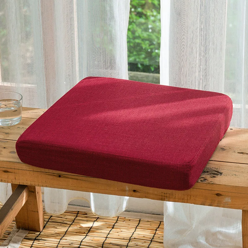 Утолщенная Подушка для стула современная простая льняная мягкая квадратная