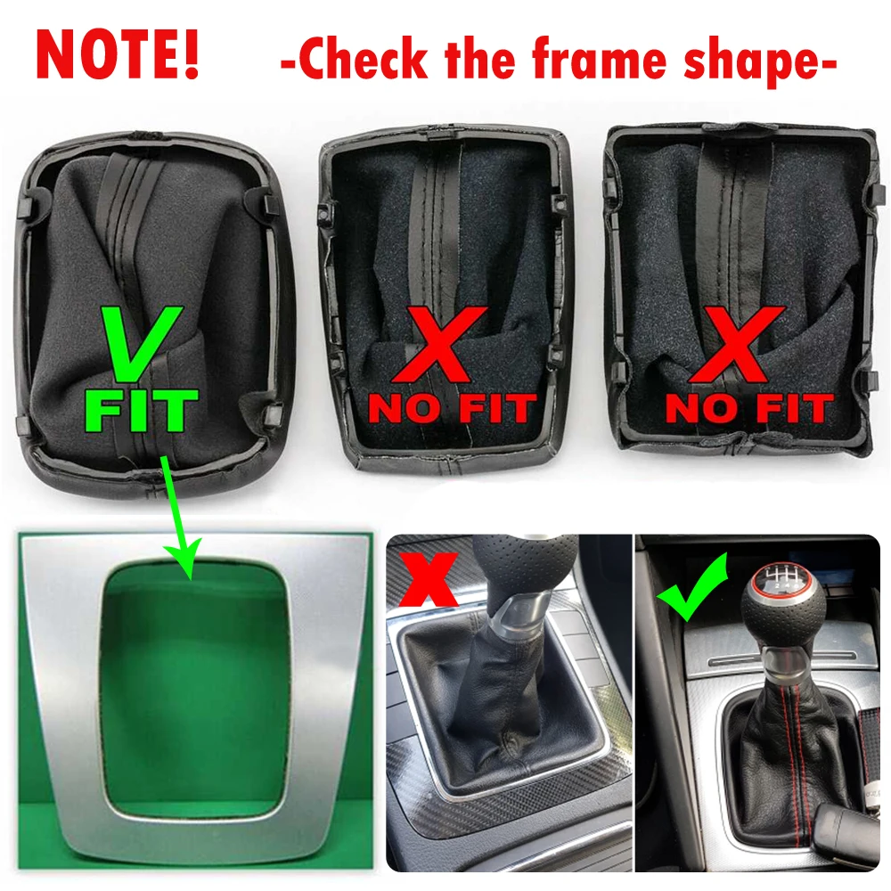 

Leather Shifter Car Inner Gear Shift Shifter Knob Gaiter Boot Cover 5 Speed 6 Handle For AUDI A8 D2 4D 1994-2002