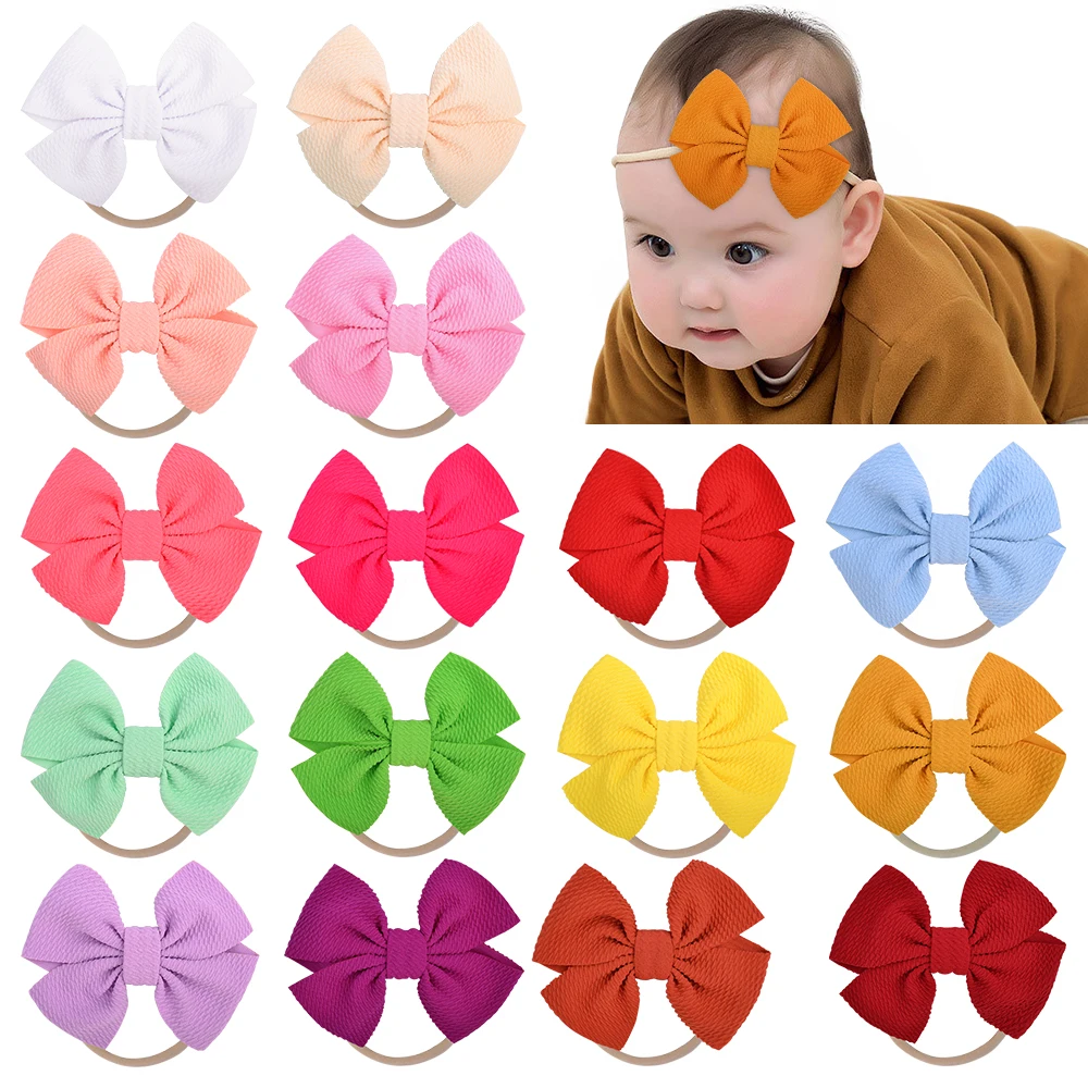 

Повязка на голову эластичная однотонная для девочек, 20 шт./лот