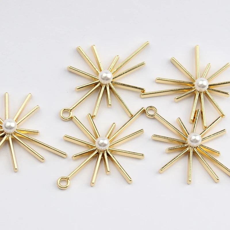 Подвеска из цинкового сплава с золотыми восьмиугольными звездами 6 шт./Лот 31*42 мм