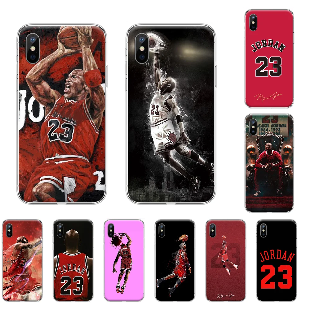 Баскетбольный 23 Jordan Чехол черный мягкий чехол для телефона iphone 4 4S 5 5S SE 5C 6 6S 7 8 plus X