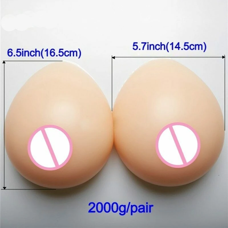 

A Pair of 2000g Silicone Breast Transvestite Mastectomy with Realistic Water Drop Breasts Breast Cover Fake Breast