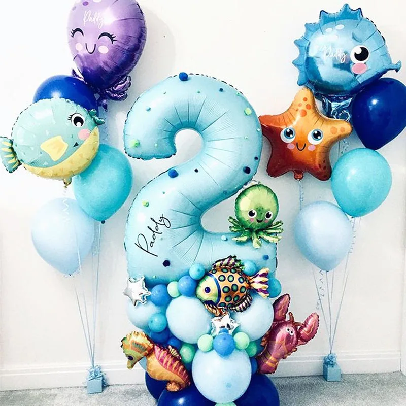 

5pcs Ocean Theme foil Balloon Sea Animal octopus/crab/starfish Air Balls Under Sea theme Party Decoration Birthday Baby Shower