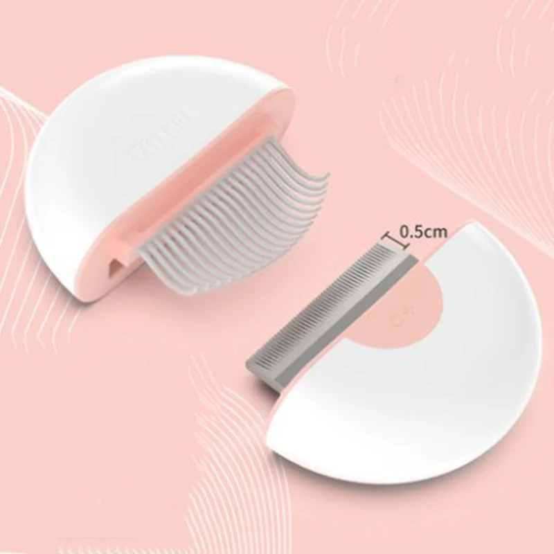 pink short comb HE Расческа для домашних животных, кошек, собак, специальная расческа для удаления поплавок, блошиный артефакт, расческа для удаления волос, для ежедневного использования, триммер для волос - Цвет: pink short comb