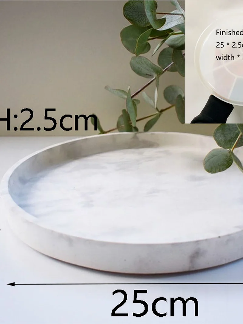 

Concrete Round Tray Mold Round Base Mold Jewelry Storage Tray DIY Clay Epoxy Cement Tray Silicone Mold
