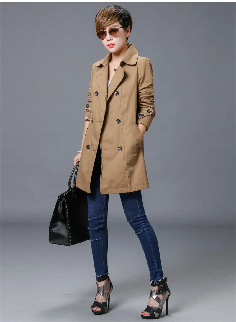 Женская ветровка из хлопка модель 100% стандартного темно-синего цвета весна-осень