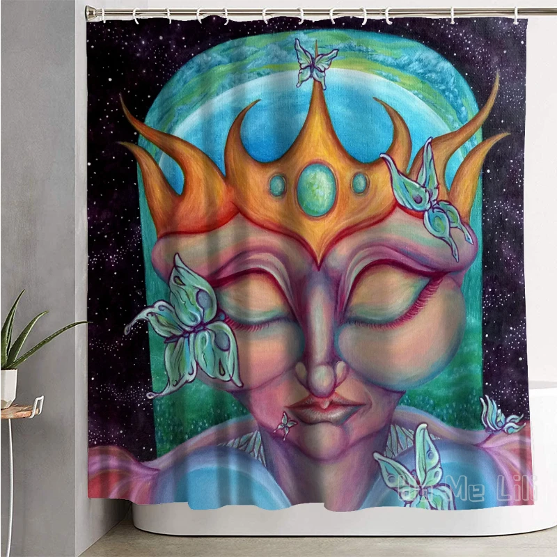 

Abstract Psychedelic Characters Shower Curtain Bathroom Decor