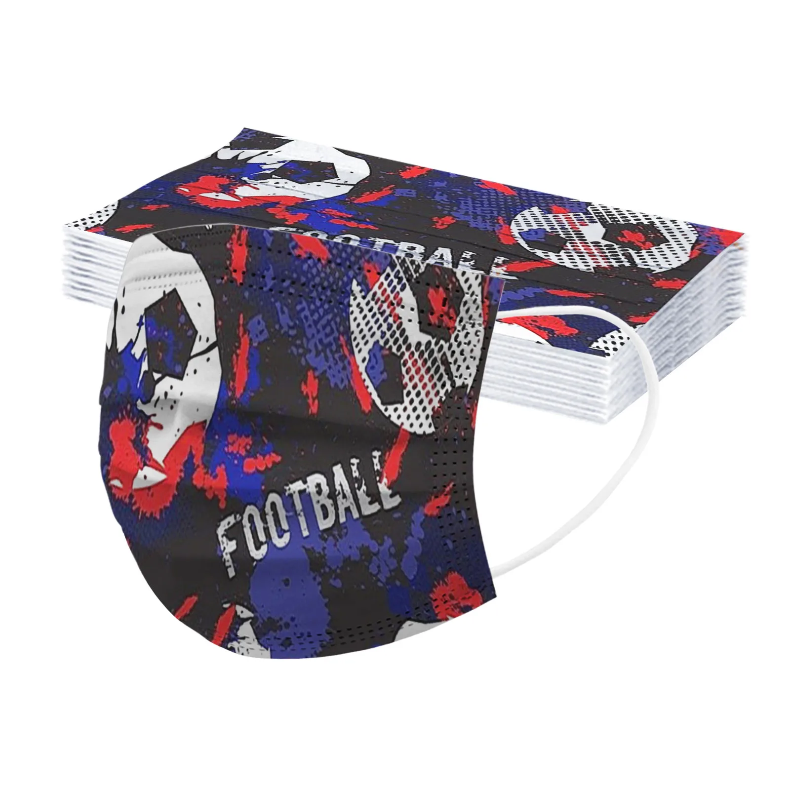 50 шт. детское платье одноразовая маска для лица с рисунком футбола детей маски 3