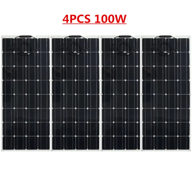 1PCS PET 100W Солнечные энергетические системы 100 Вт ПЭТ солнечная панель солнечная энергетическая система 100 Вт Солнечный комплект монокристаллическая солнечная батарея 12 в солнечное зарядное устройство - Цвет: 1PCS PET 100W