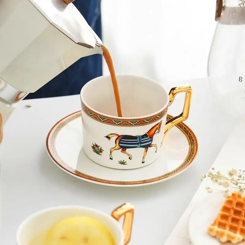 Кофейная чашка Винтажный дизайн фарфоровый чайный набор фарфоровые чашки и