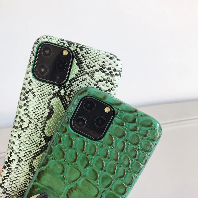 Фото Чехол для iphone 12 Mini, 11, 13 pro, XS MAX, X, XR, 7, 8, 6 plus, из искусственной кожи под змеиную кожу №4