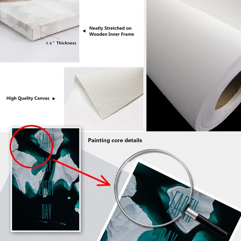 

No Frame Earth Day Wall Art Print Canvas Painting Nordic Posters and Prints Wall Pictures