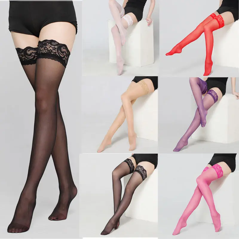 2020 New Sexy Lace Stocking Black White Transparent Stock Hot Legs Long Tube High Thigh Lovely stock | Тематическая одежда и