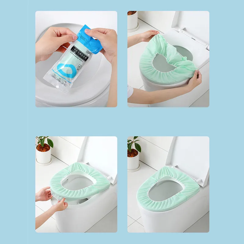 10 шт. одноразовые утолщенные чехлы для сидений унитаза|Чехлы на сиденья унитаза| |