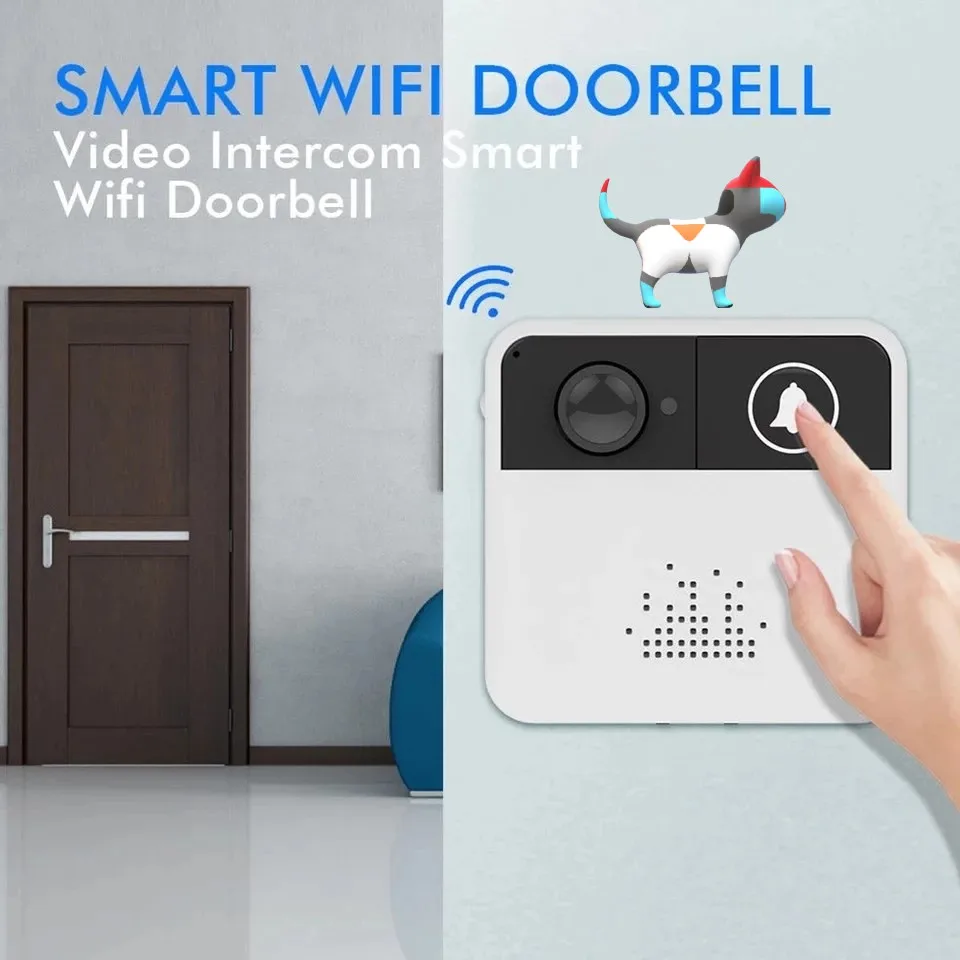 

Беспроводной дверной звонок с камерой безопасности, видеодомофон с Wi-Fi, Миниатюрный цифровой дверной звонок для системы видеонаблюдения